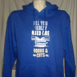 Gildan Blue Hoodie Long Sleeve Sweater
